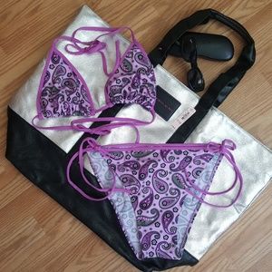 Euro swimwear purple Paisley bikini